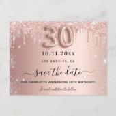 rose gold argent anniversaire 30 ans carte de sauv (Devant)
