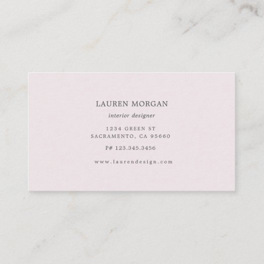 Rose Gold Art Déco Carte de visite moderne (Dos)