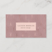 Rose Gold Art Déco Carte de visite moderne (Devant)