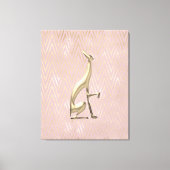 Rose Gold Art Deco Greyhound Stretched Canvas Afdruk (Voorkant)