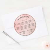 Rose Gold avec Étiquette de produit d'ingrédient d (Enveloppe)