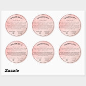 Rose Gold avec Étiquette de produit d'ingrédient d (Feuille)