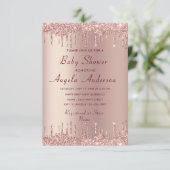 Rose Gold Baby Boy Shower Invitation Exemple (Debout devant)