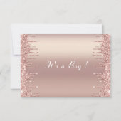 Rose Gold Baby Boy Shower Invitation Exemple (Dos)