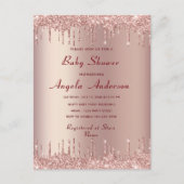 Rose Gold Baby Girl Douche Invitation Modèle (Devant)