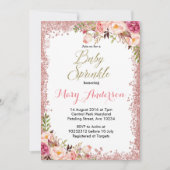 Rose Gold Baby Sprinkle Invitations Fille (Devant)