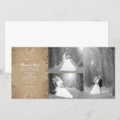 Rose Gold Baby's Breath Mariage Photo Merci (Devant / Derrière)