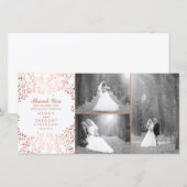 Rose Gold Baby's Breath Mariage Photo Merci (Devant / Derrière)