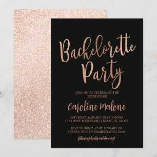 Rose Gold Bachelorette Party Invitation   PARTIES 