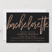 Rose Gold Bachelorette Party Invitation Parties sc (Devant)