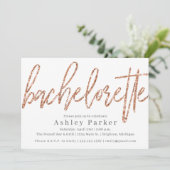 Rose Gold Bachelorette Party Invitation Parties sc (Debout devant)