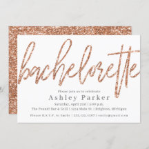 Rose Gold Bachelorette Party Invitation Parties sc