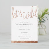Rose Gold Bachelorette Rose Gold Foil Invitation (Debout devant)