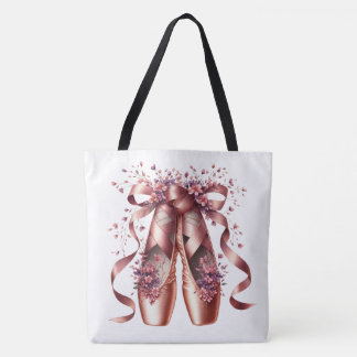 Rose Gold Ballet Slippers Large Shoulder Tote  Draagtas