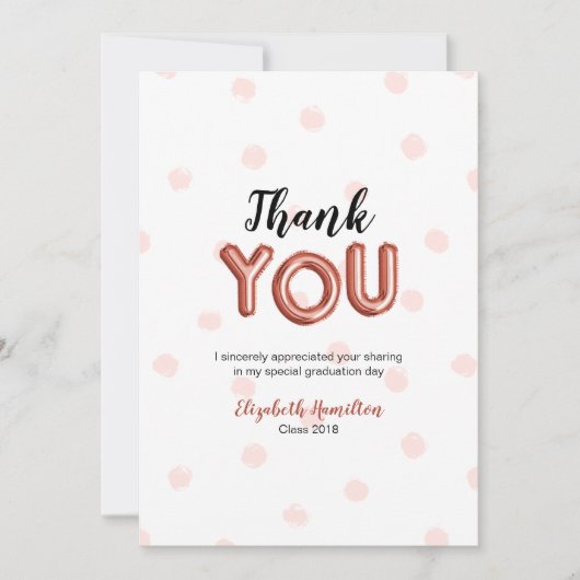 Rose Gold Balloon Type Grad Party Merci (Devant)