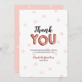 Rose Gold Balloon Type Grad Party Merci (Devant / Derrière)