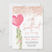 Rose Gold Balloon Valentine Baby shower Invitation (Devant)