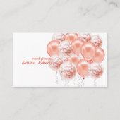 Rose Gold Balloons Carte de visite de planificatio (Devant)