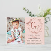 Rose Gold Birthday Girls 1ère invitation (Debout devant)