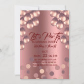 Rose Gold Birthday Invitation Template: Let's Part (Devant)