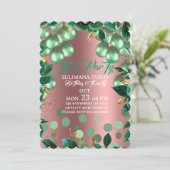 Rose Gold Birthday Invitation Template: Let's Part (Debout devant)