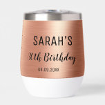 Rose Gold Black 30th Birthday Party Élégant<br><div class="desc">Élégant Rose Gold Black 30e Anniversaire Fête de vin thermique</div>