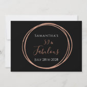Rose Gold Black 50th Birthday Party Invitation (Dos)