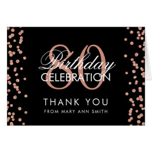 Rose Gold Black 80th Birthday Merci Parties scinti