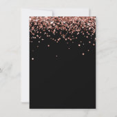 Rose Gold Black Anniversaire Carte de remerciement (Dos)