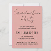 Rose Gold & Black Grad Party Photo Invitation (Dos)