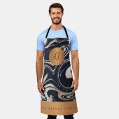 Rose gold black marble pattern salon name monogram schort (Gedragen)