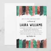 Rose Gold & Black Tape Anniversaire Invitation (Devant / Derrière)