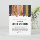 Rose Gold & Black Tape Anniversaire Invitation (Debout devant)