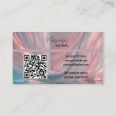 Rose Gold Blue Draps Carte de visite moderne (Dos)