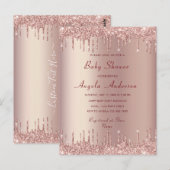 Rose Gold Blush Drives Chic Baby shower Invitation (Devant / Derrière)