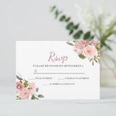 Rose Gold & Blush Flowers Mariage RSVP (Debout devant)