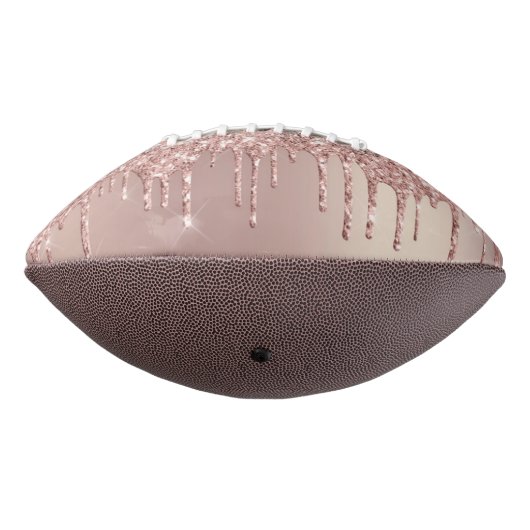 Rose Gold Blush Glitter Sparkle Drips Girly Chic American Football (Gedraaid 270)