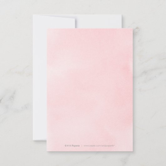 Rose Gold Blush Moderne Simple Script mariage RSVP (Dos)