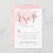 Rose Gold Blush Moderne Simple Script mariage RSVP (Devant / Derrière)