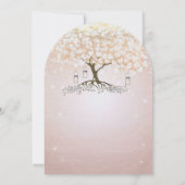 Rose Gold Blush Pink Heart Tree Wedding Invitation (Dos)
