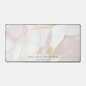Rose Gold Blush Pink Marble Monogram (Recto)