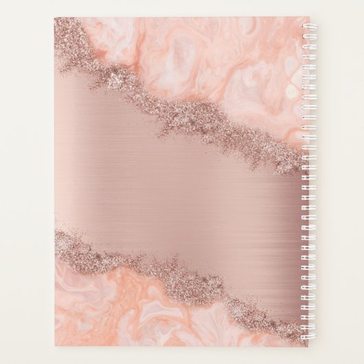 Rose Gold Blush rose Agate Géode Parties scintilla (Dos)