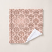 Rose Gold Blush Rose Moderne Glam Damask (Gant de toilette)