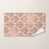 Rose Gold Blush Rose Moderne Glam Damask (Serviette à main)