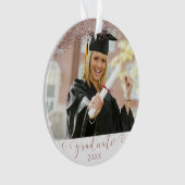 Rose Gold & Blush Script Graduate Photo Keepsaké (devant)