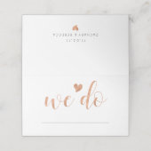 Rose Gold Boho Mariage Cartes de Place (Extérieur déplié)