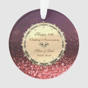 Rose Gold Bokeh, Diamants 50e Anniversaire de Mari