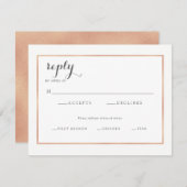 Rose Gold Border Mariage moderne Carte de réponse (Devant / Derrière)
