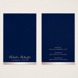 Rose Gold Border Navy Bijoux bleus