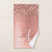 Rose Gold brossé Parties scintillant métallique No (Serviette à main)